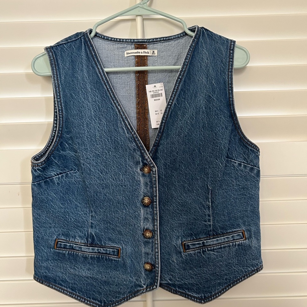 Abercrombie & Fitch Blue Denim Vest